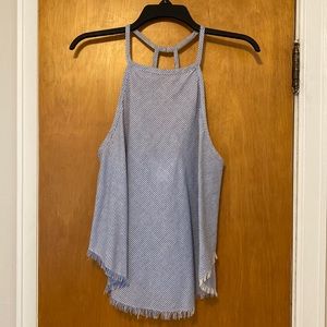Blue and White Dress Tank Top